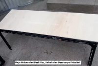 Meja Makan dari Besi Siku