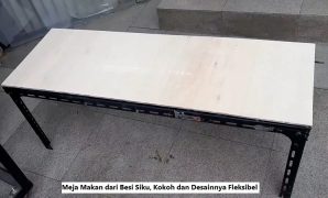 Meja Makan dari Besi Siku